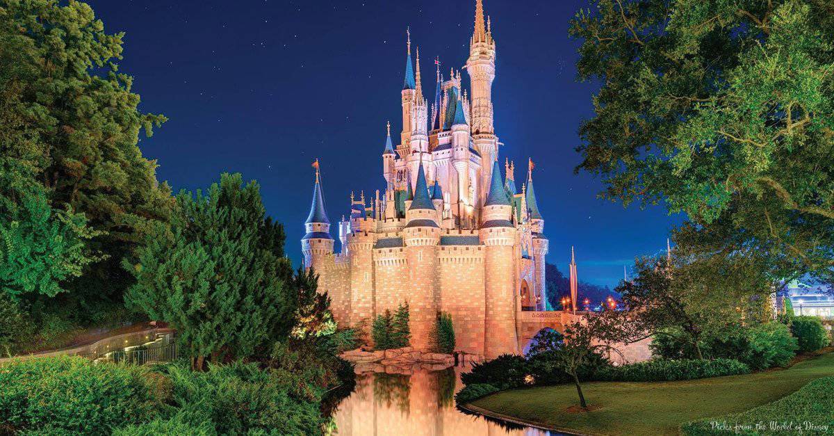 cinderella castle disney world at night