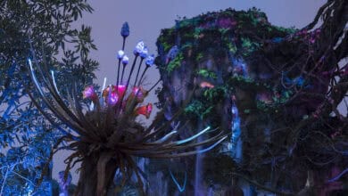 Floating mountains in Pandora, The world of Avatar create a fantastical landscape at dusk.