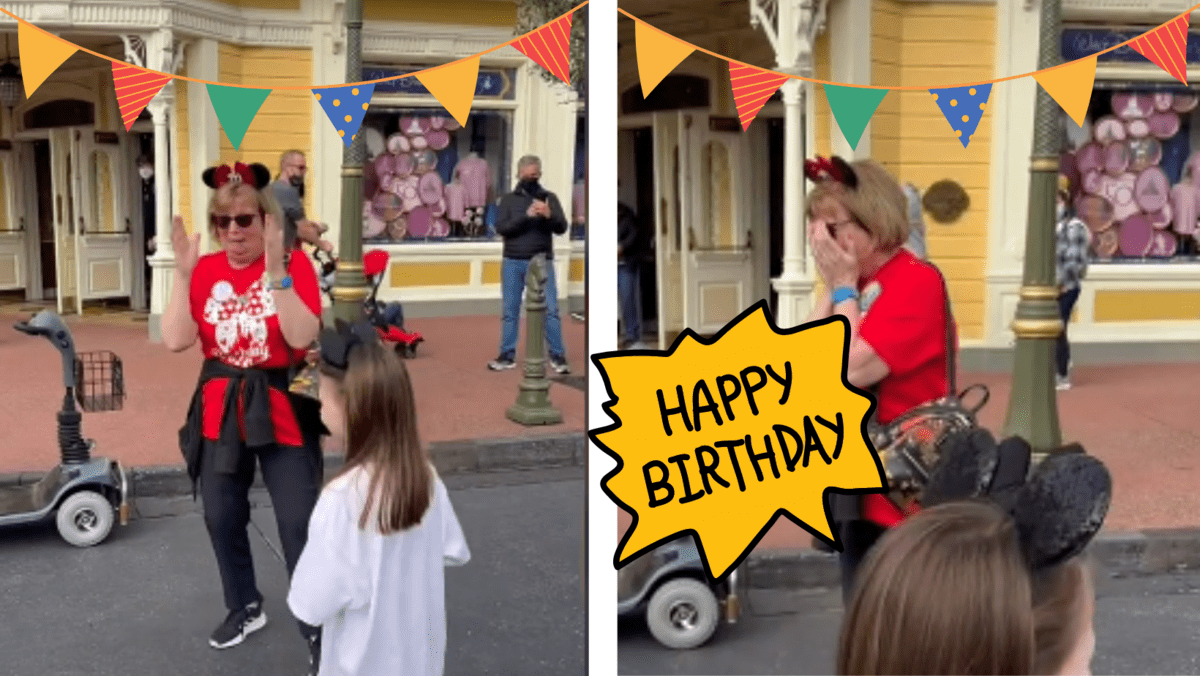 grandmother celebrates birthday at disney world