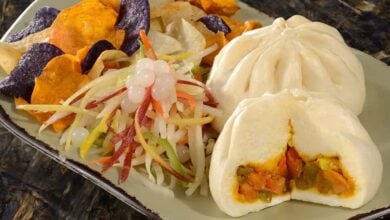 Steamed Cheeseburger Pods - Bao Buns