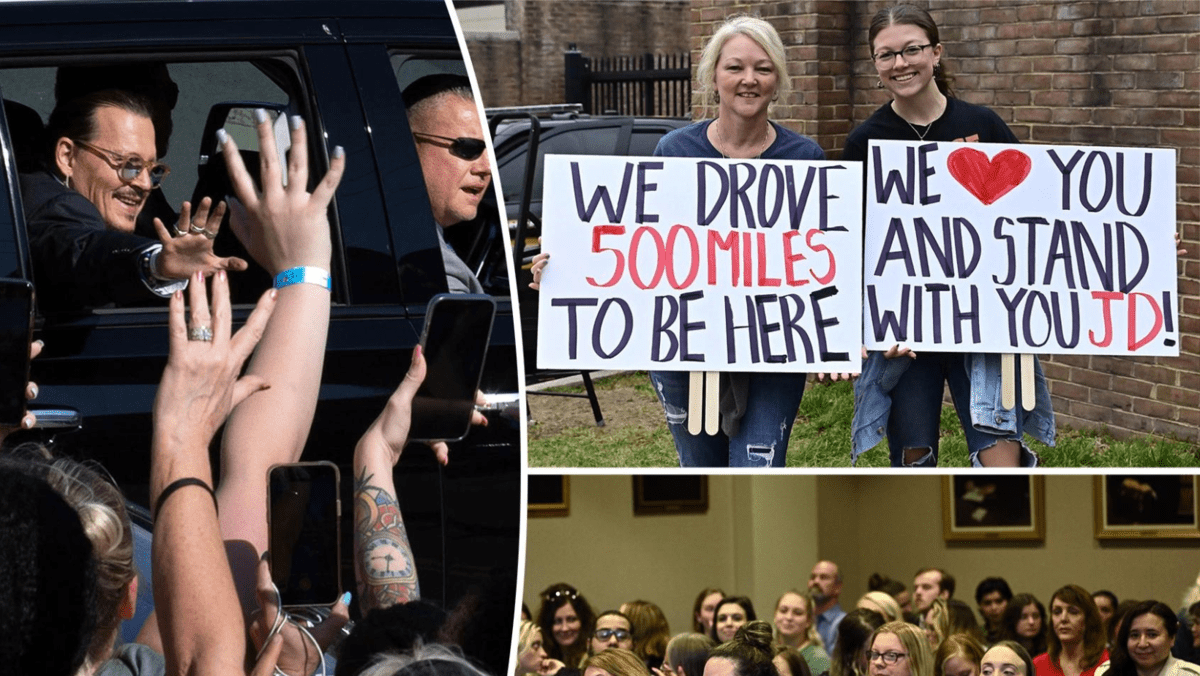 johnny depp defamation trial people at courthouse