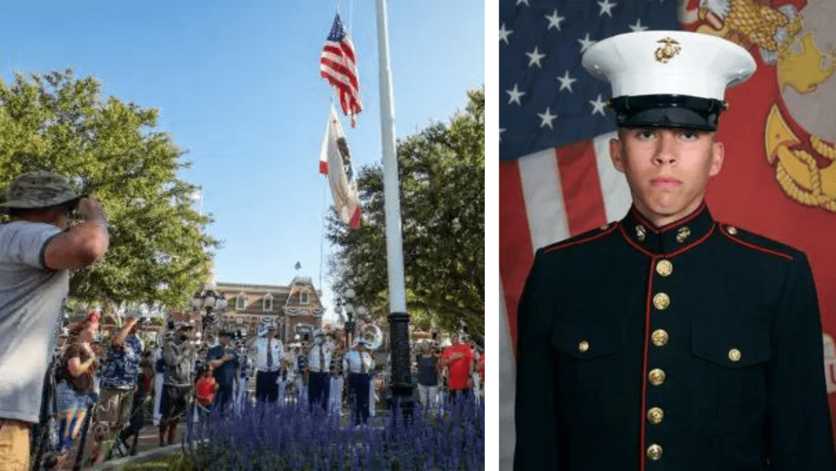 flag retreat ceremony disneyland lance corporal dylan merola