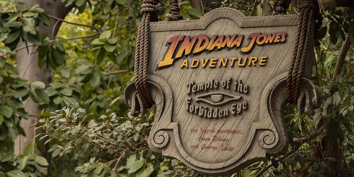 Indiana Jones Adventure sign at Disneyland