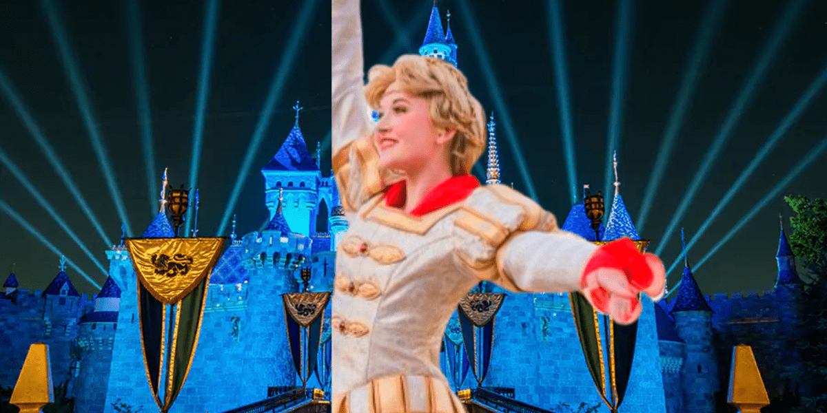 disneyland parade performer sleeping beauty castle