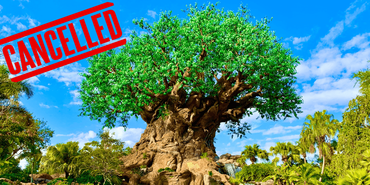 tree of life, 'cancelled' sign