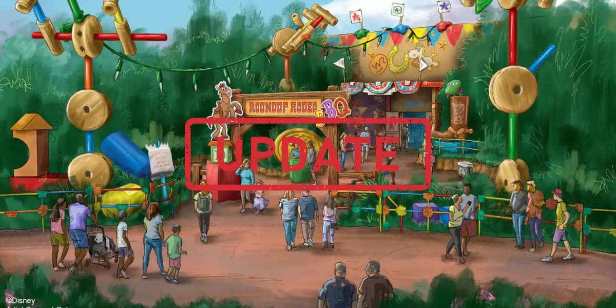 UPDATE in red over concept art for roundup rodeo bbq