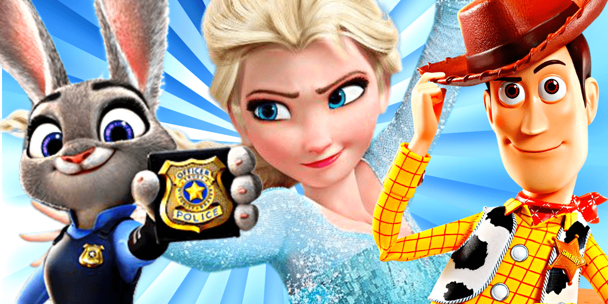 judy hopps queen elsa and sheriff woody disney