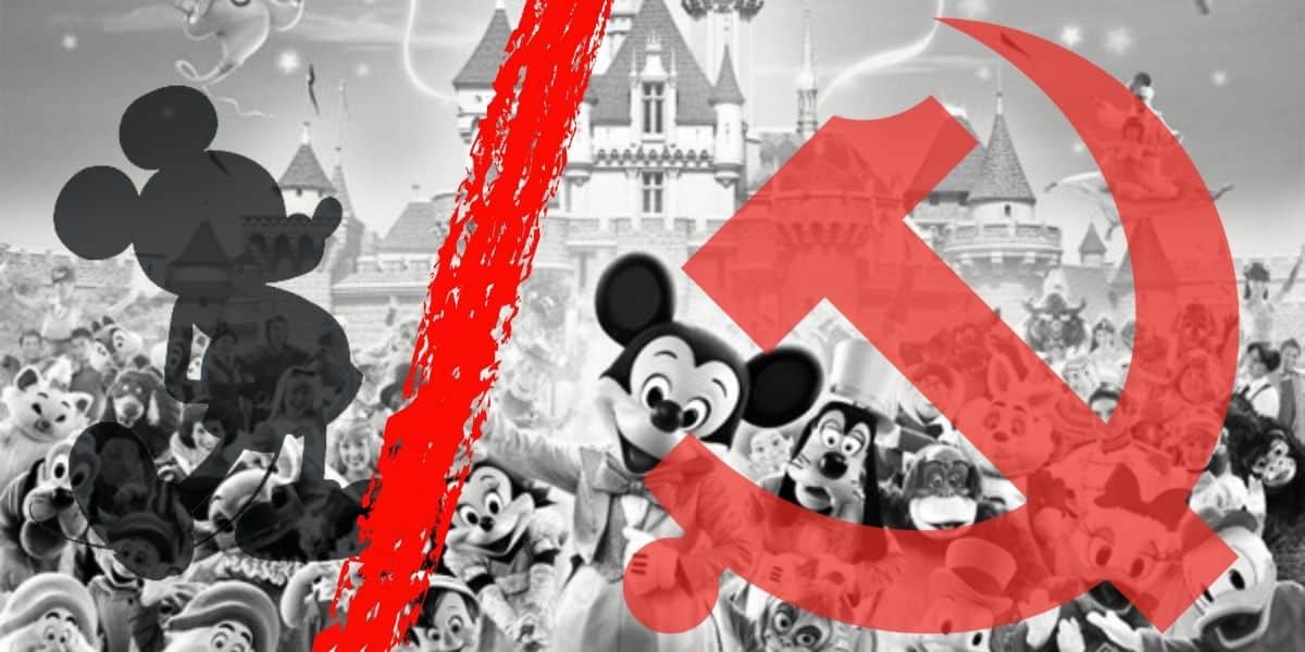 shanghai disney park castle mickey mouse hammer and sickle