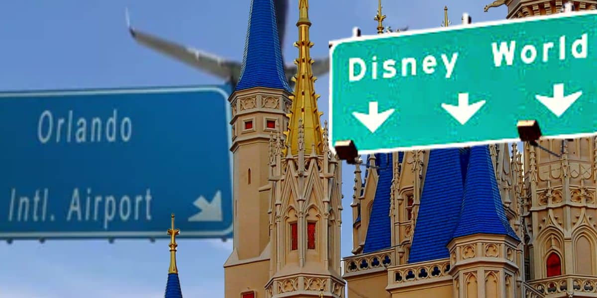 cinderella castle magic kingdom disney world signs for orlando international airport and disney world