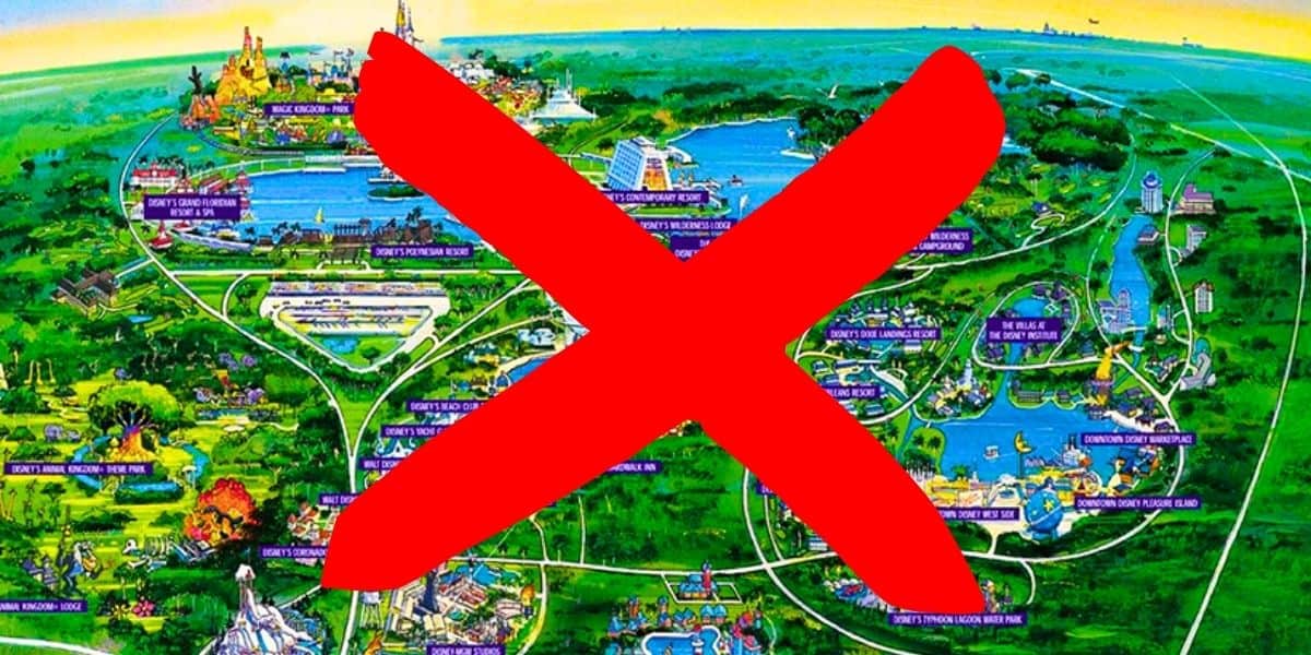 disney world map with x over it no 5th theme park