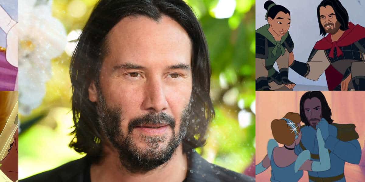 Keanu Reeves Disney Prince art