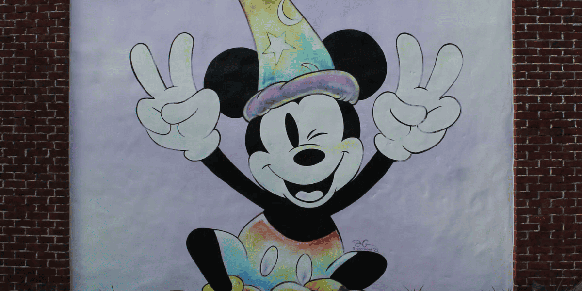 mickey mouse mural at disney springs art walk
