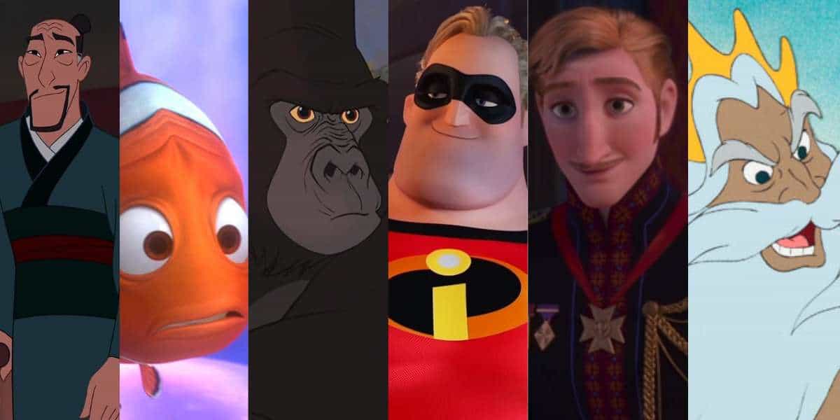 bad disney dads fathers day mulan nemo marlin kerchak tarzan frozen mr incredible king triton