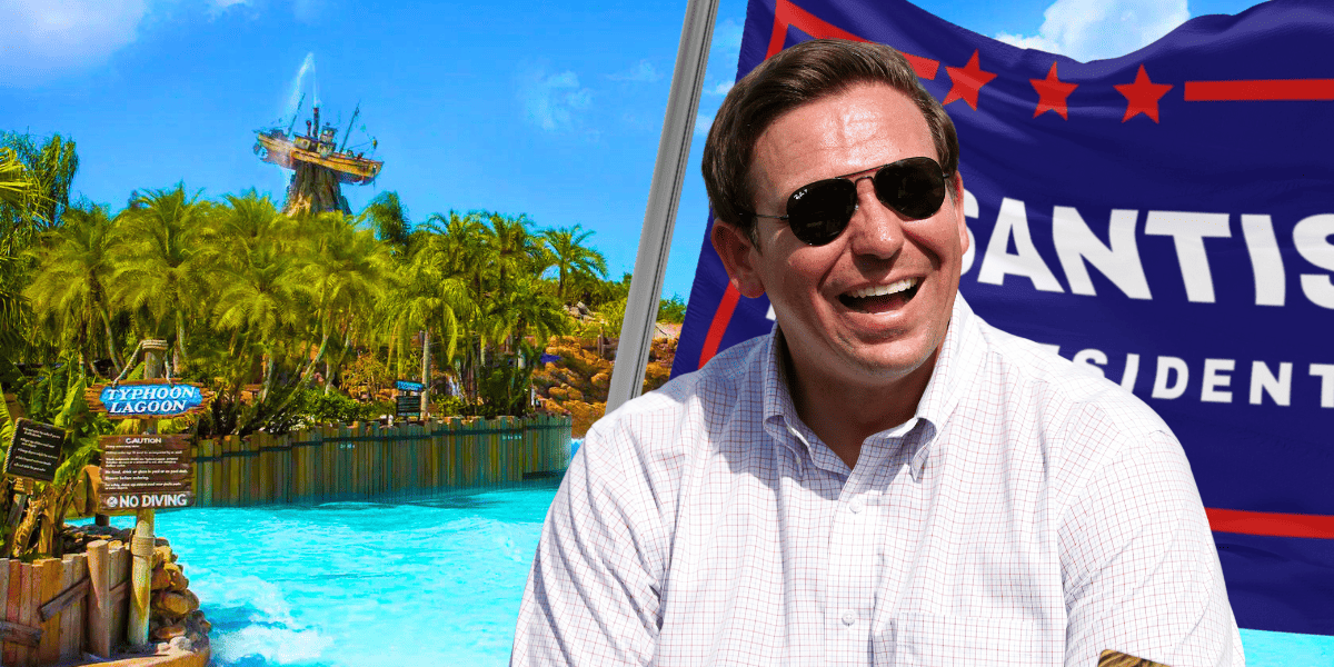 ron desantis at disneys typhoon lagoon water park
