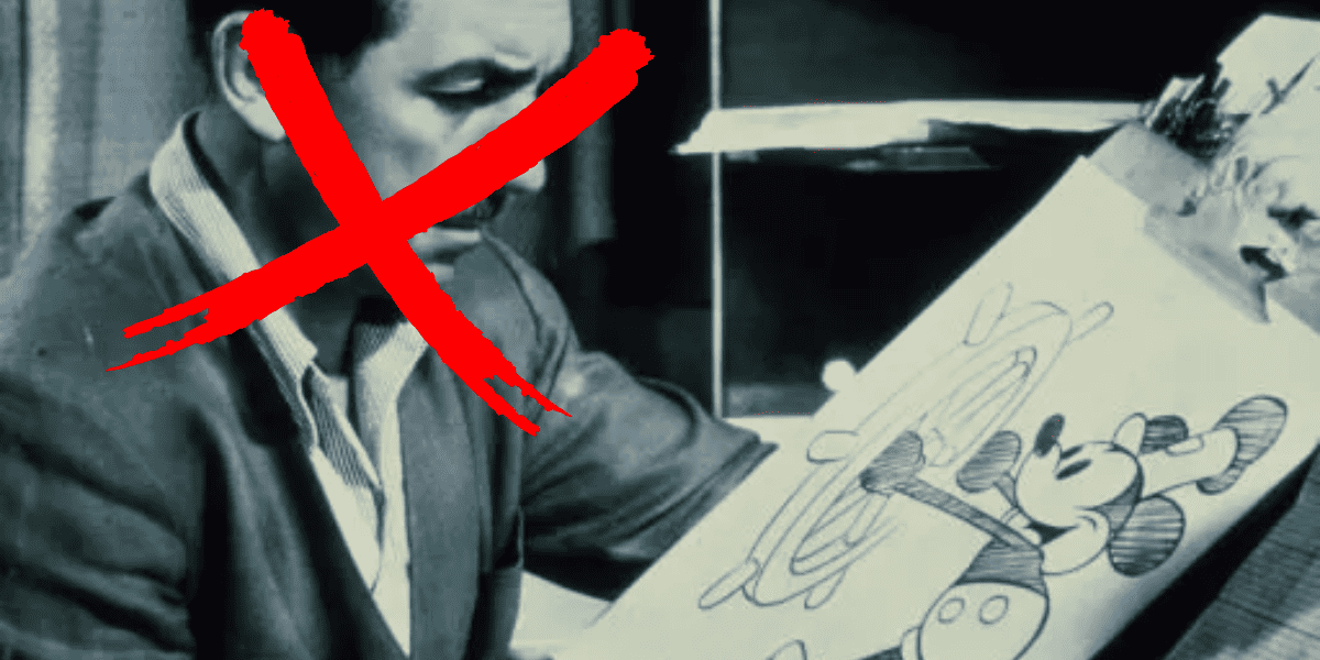 walt disney draws steamboat willie mickey mouse