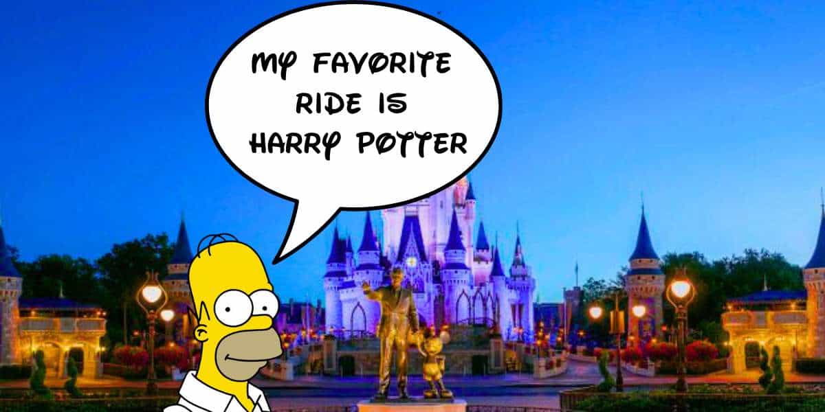 Homer Simpson talking about Harry Potter at Disney World