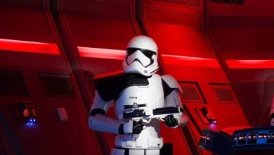 A Stormtrooper on Star Wars: Rise of the Resistance