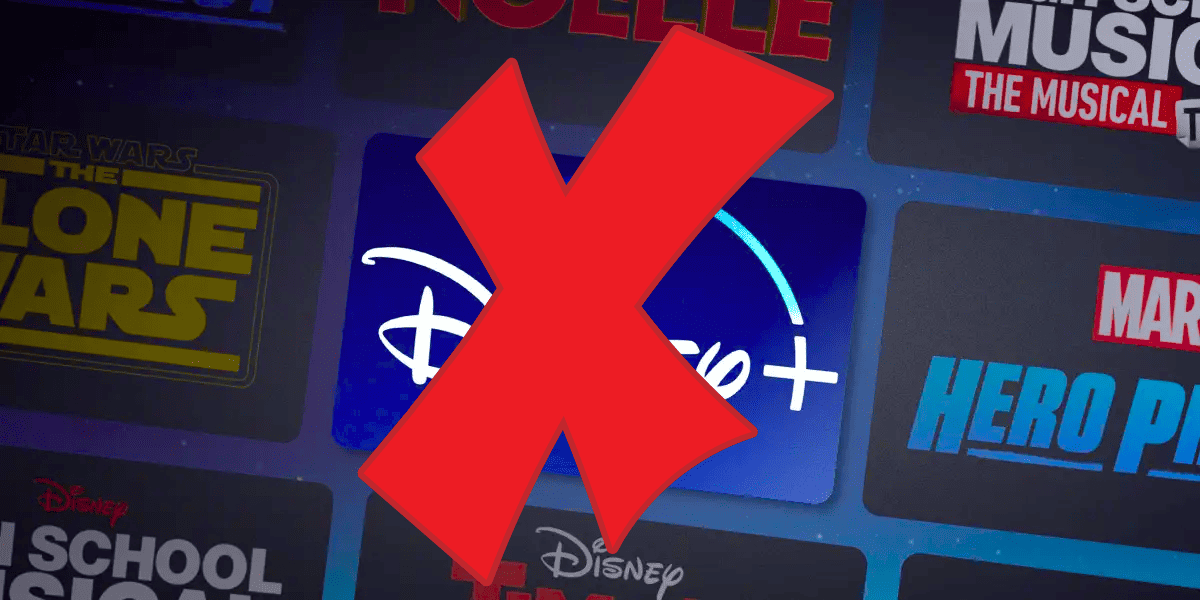 disney plus logo with x over it