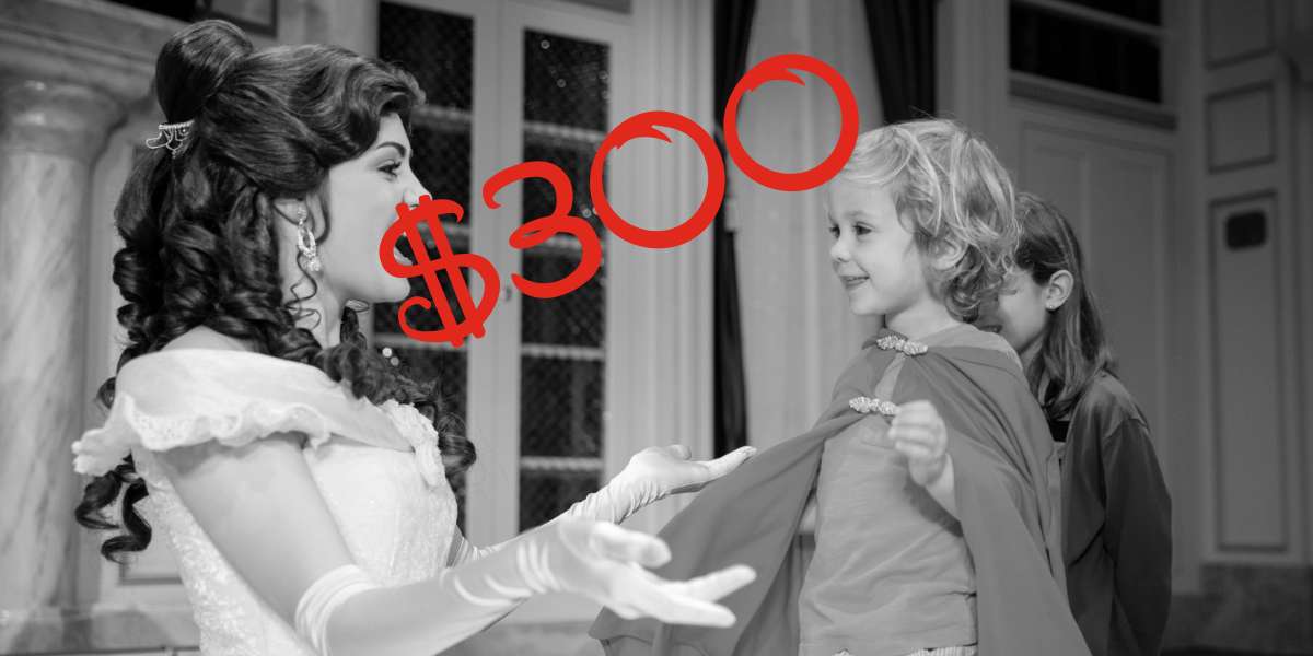 Belle talking to a little one with $300 price over image