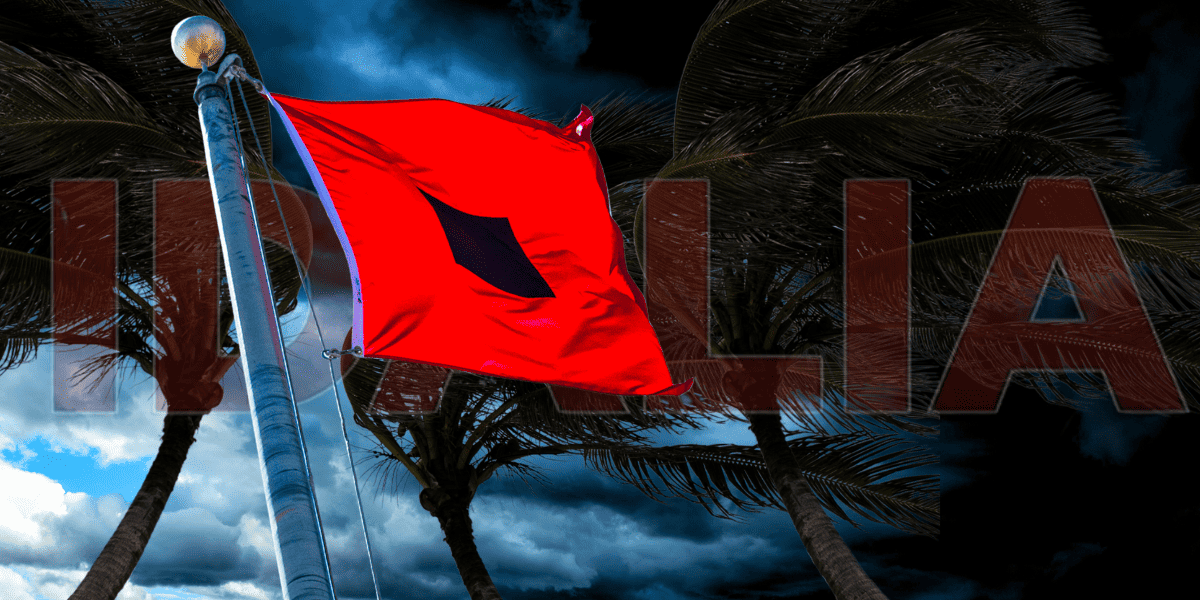 hurricane storm clouds palm trees hurricane warning