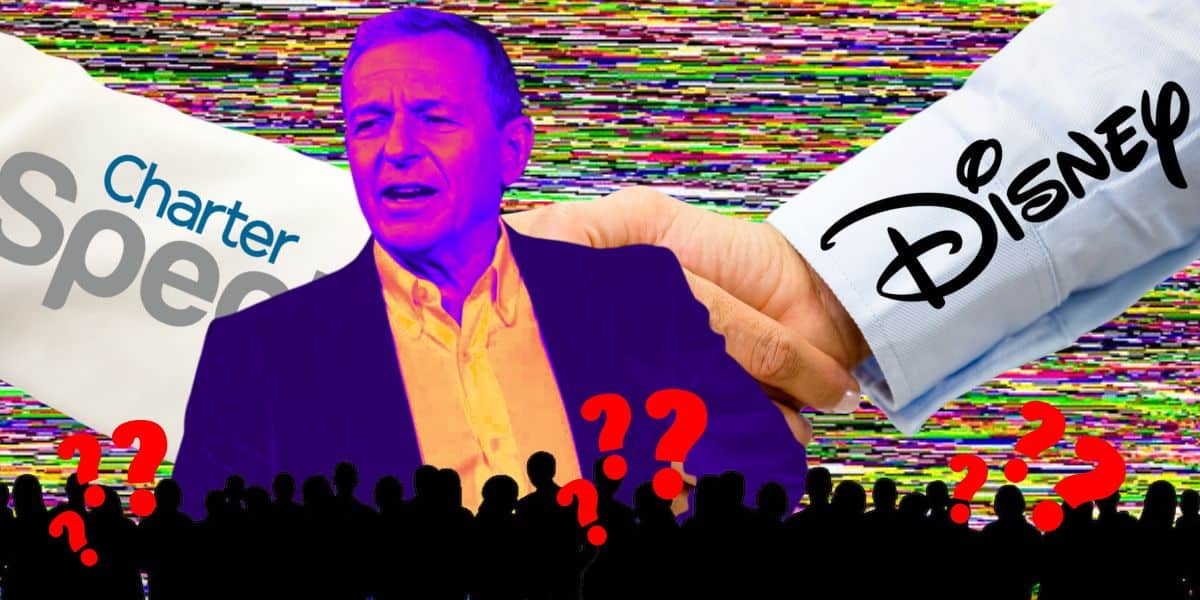 disney spectrum deal bob iger confused crowd