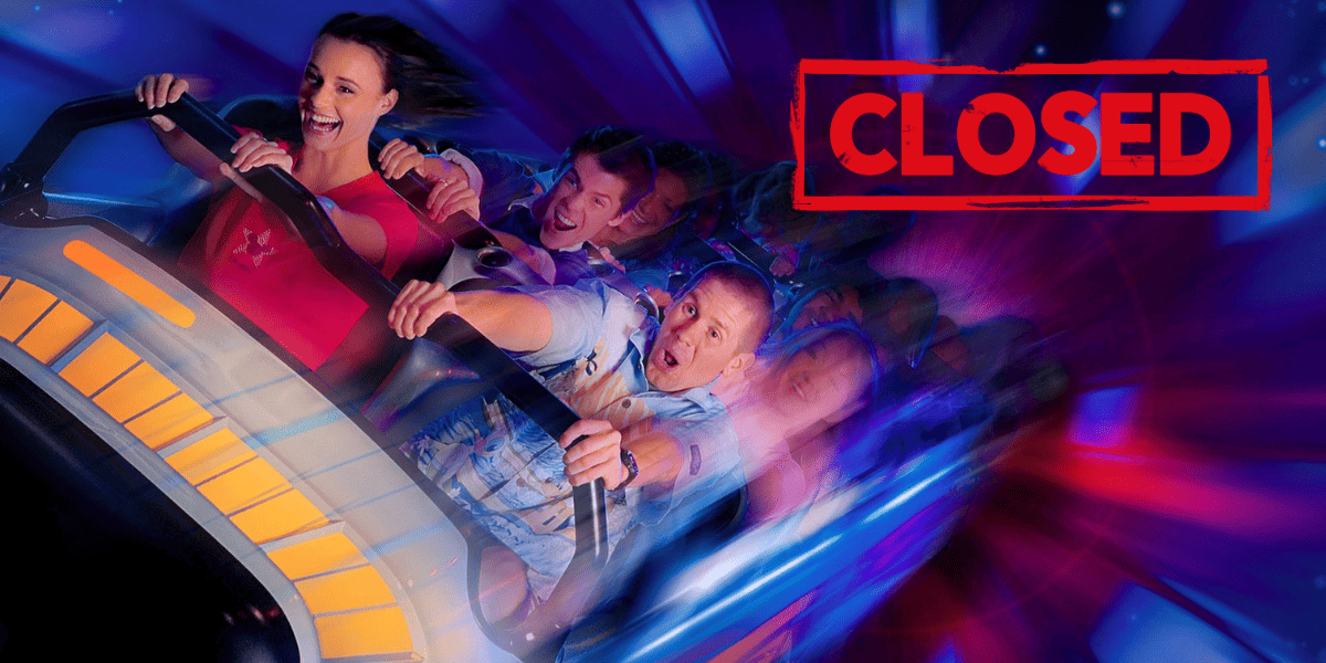 space mountain, at Disneyland is "CLOSED"