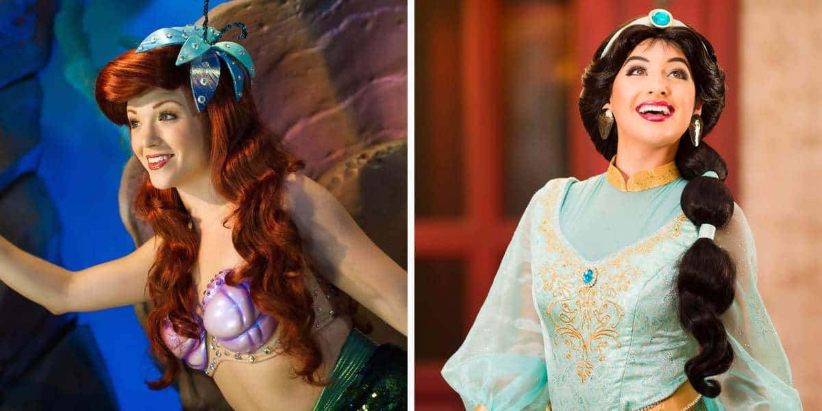 Princess Ariel and Jasmine in Disney Parks