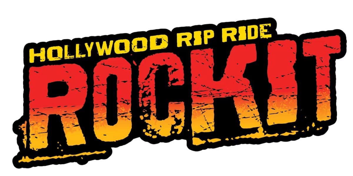 The official Hollywood Rip Ride Rocket logo at Universal Studios Florida.