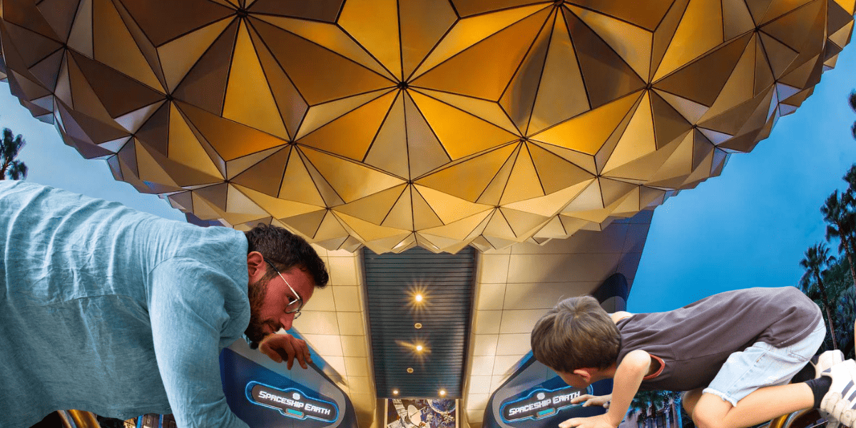 two people looking for items they lost at epcot at disney world