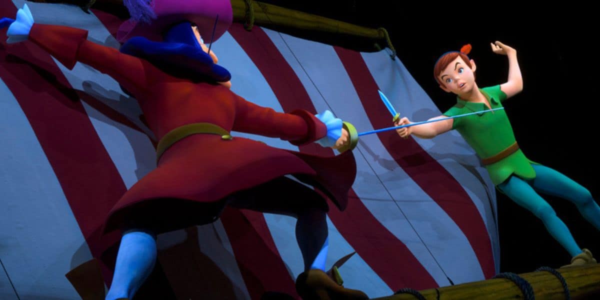 Hook and Peter on Peter Pan's Flight Disneyland