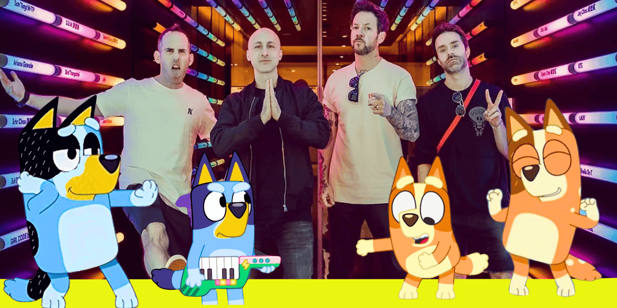 simple plan band and bluey characters