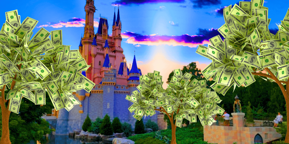 cinderella castle and money trees