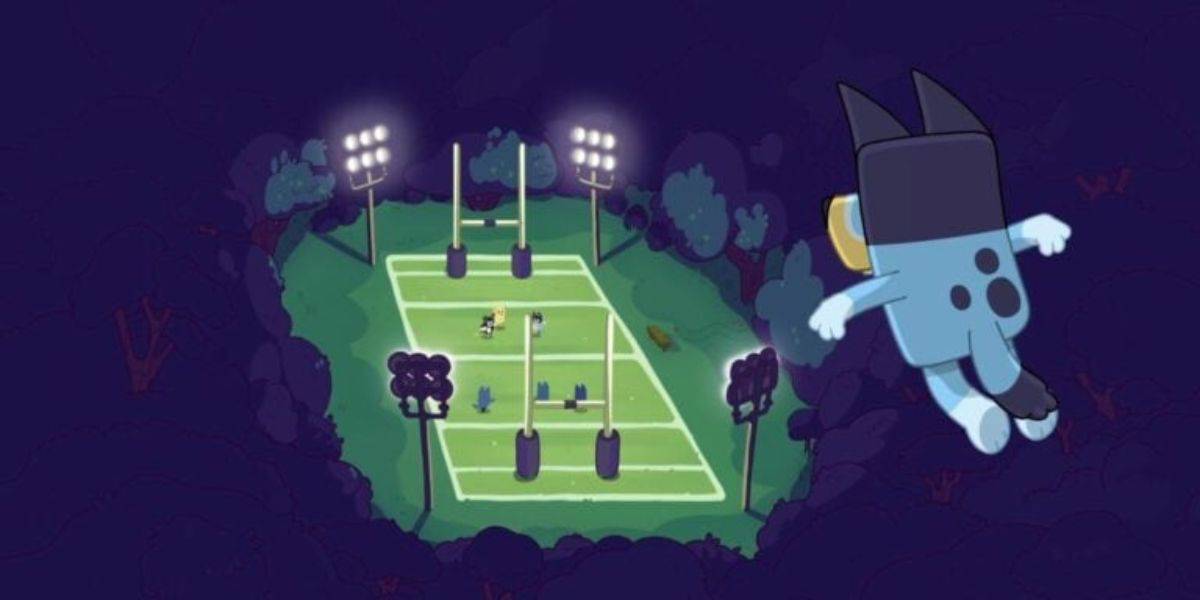 Bluey Hovers Over Rugby Game