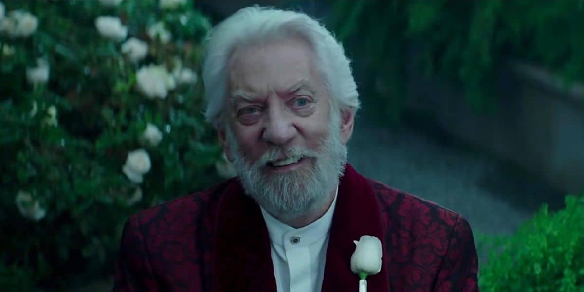 Donald Sutherland as Coriolanus Snow in the Hunger Games