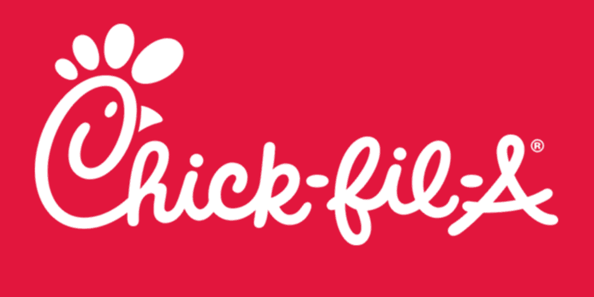 The Chick-fil-A logo features a stylized chicken head formed by the letter "C" and the words "Chick-fil-A" written in white cursive font on a red background, reminding customers of their cherished meals amid rumors of Chick-fil-A getting rid of waffle fries.