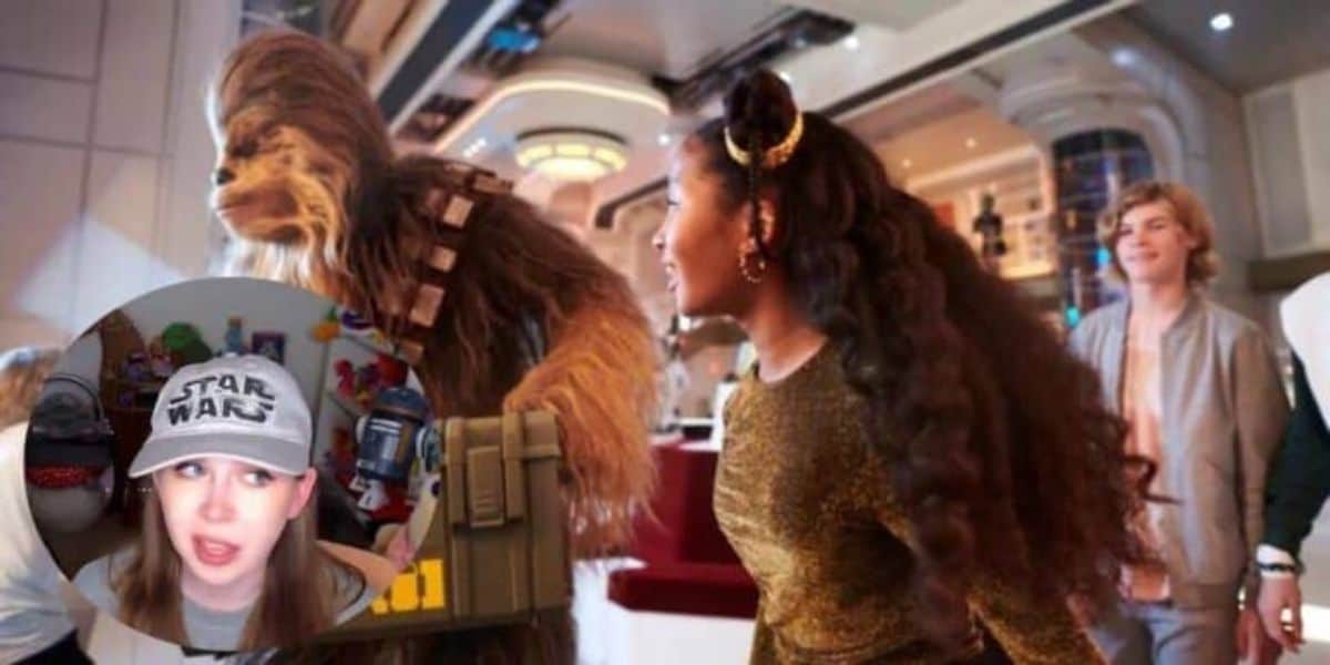 Star Wars: Galactic Starcruiser clip of guest and Chewie