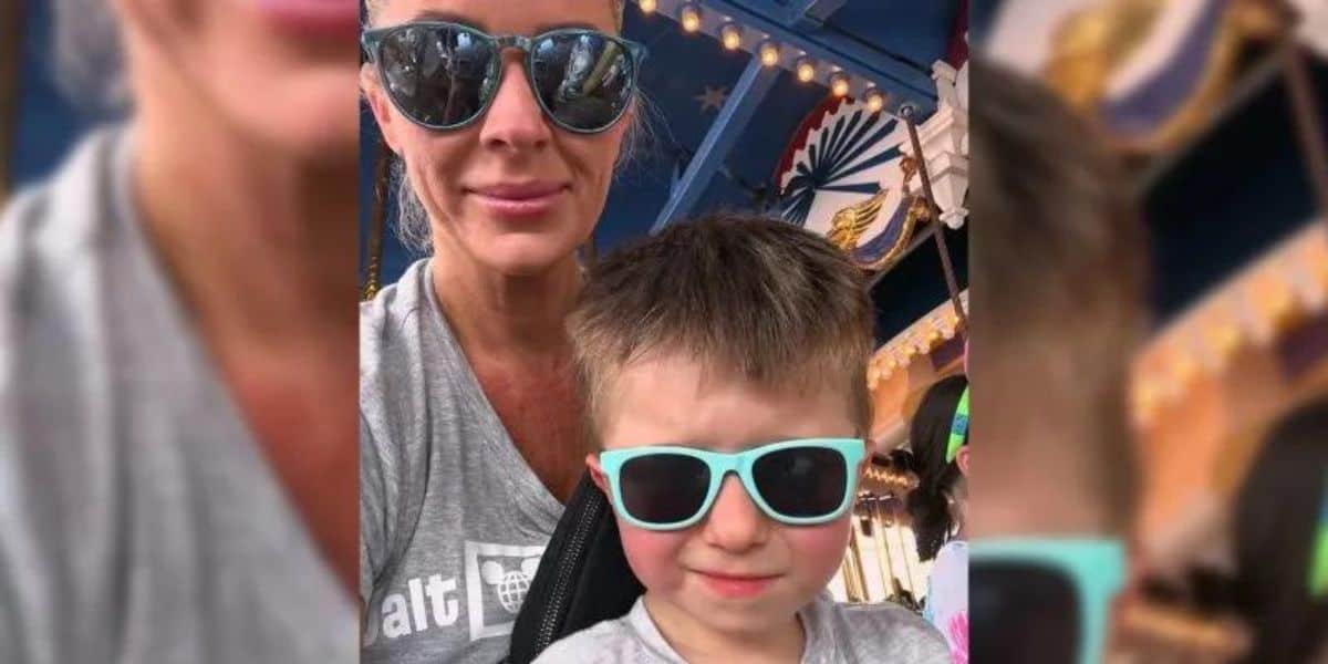 ToniLynn McElreath and her son at the Magic Kingdom