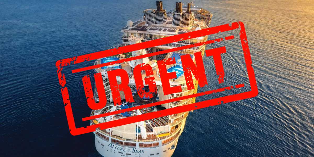 Cruise with red "Urgent" text overlay