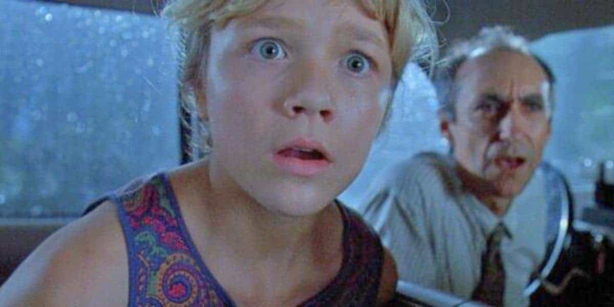 Lex Murphy (Ariana Richards) staring out the jeep window in 'Jurassic Park'