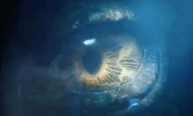 Mosasaur's eye in 'Jurassic World: Fallen Kingdom'