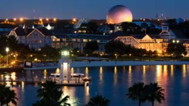 Beach Club with EPCOT in the background, the Disney Resort hotel is walking distance from the park