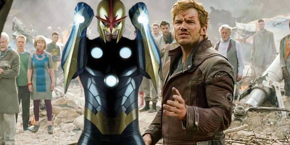 Nova next to Star-Lord in 'Guardians of the Galaxy'