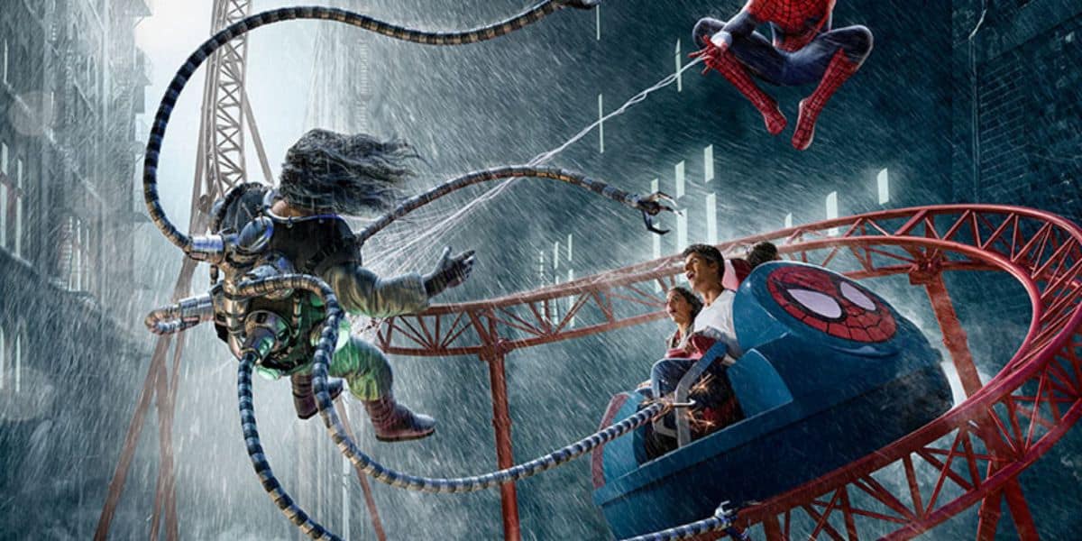 Guests ride Spider-Man Doc Ock’s Revenge at IMG Worlds of Adventure