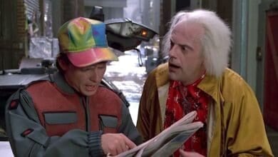 Christopher Lloyd and Michael J Fox in Back to the Future Part II