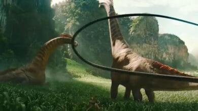 Two sauropods in the new 'Jurassic World Rebirth' trailer