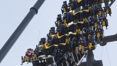 Guests ride Eejanaika at Fuji-Q Highland