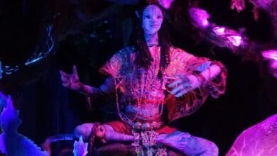 A blue humanoid animatronic on a Walt Disney World Resort ride.