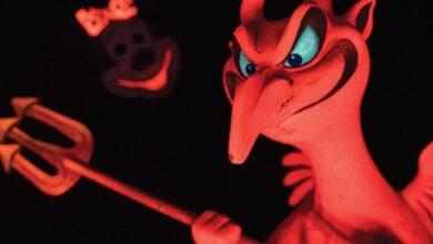 A red satan figure at Disneyland.