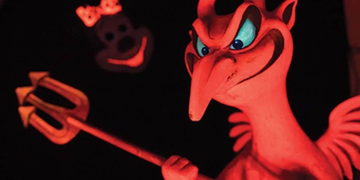 A red satan figure at Disneyland.