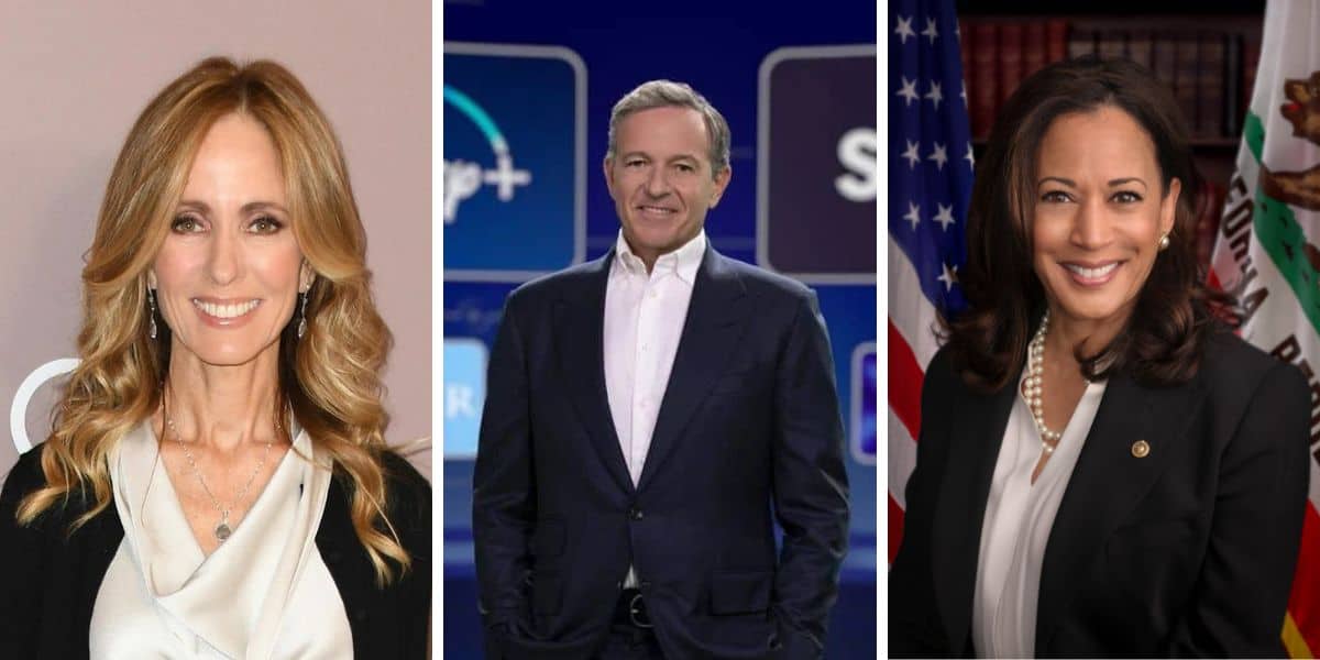 Dana Walden, Bob Iger, and Kamala Harris